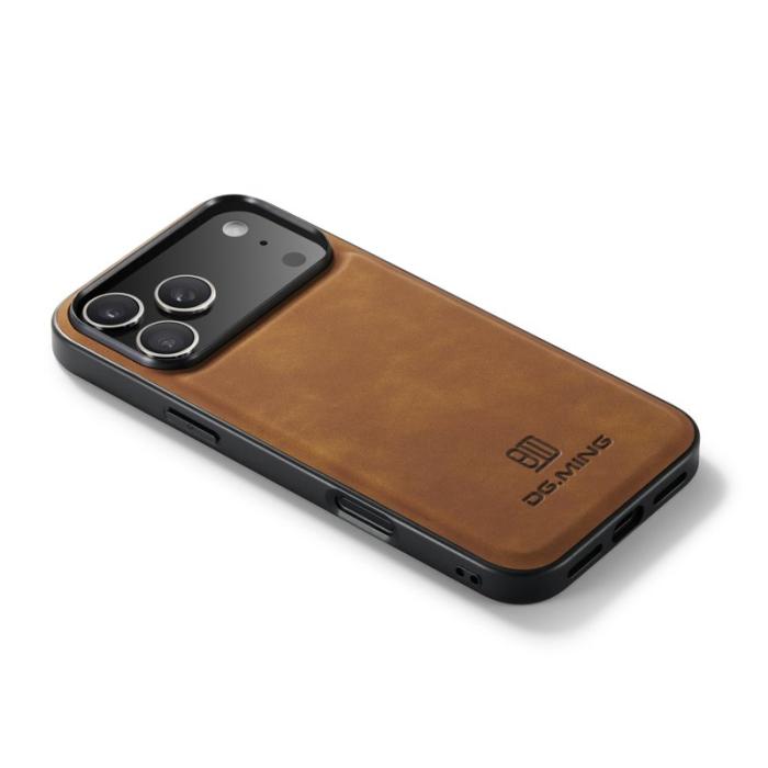 DG.MING - DG.MING iPhone 17 Pro Max Skal PU Läder Hybrid - Brun