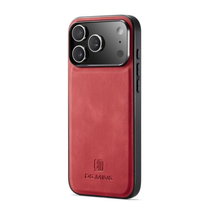 DG.MING - DG.MING iPhone 17 Pro Max Skal PU Läder Hybrid Röd