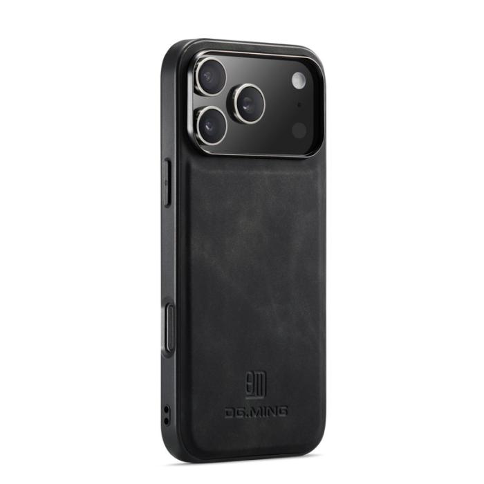 DG.MING - DG.MING iPhone 17 Pro Skal PU Läder Hybrid Svart