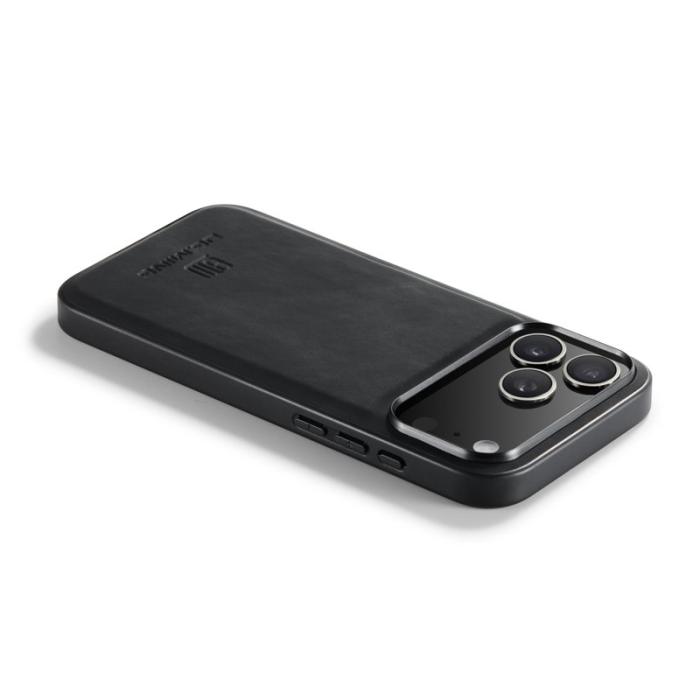 DG.MING - DG.MING iPhone 17 Pro Skal PU Läder Hybrid Svart