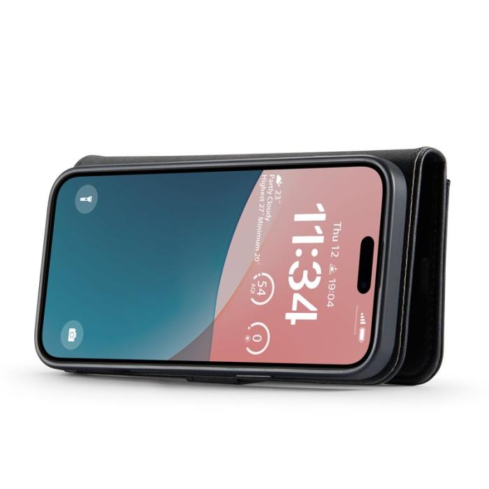 DG.MING - DG.MING iPhone 17 Skal Avtagbart Delat Läder - Svart