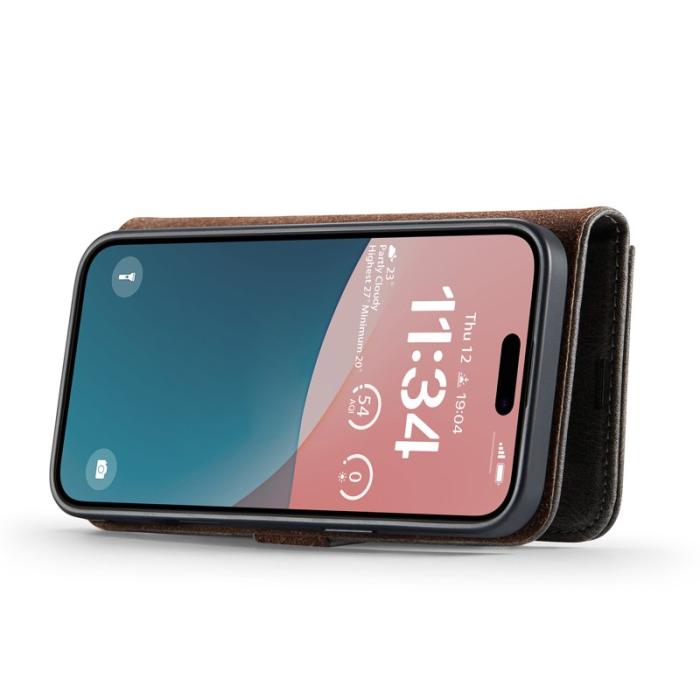 DG.MING - DG.MING iPhone 17 Skal Avtagbart Läderfodral - Grå