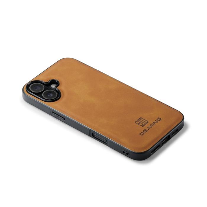 DG.MING - DG.MING iPhone 17 Skal PU Läder Hybrid Fodral - Brun
