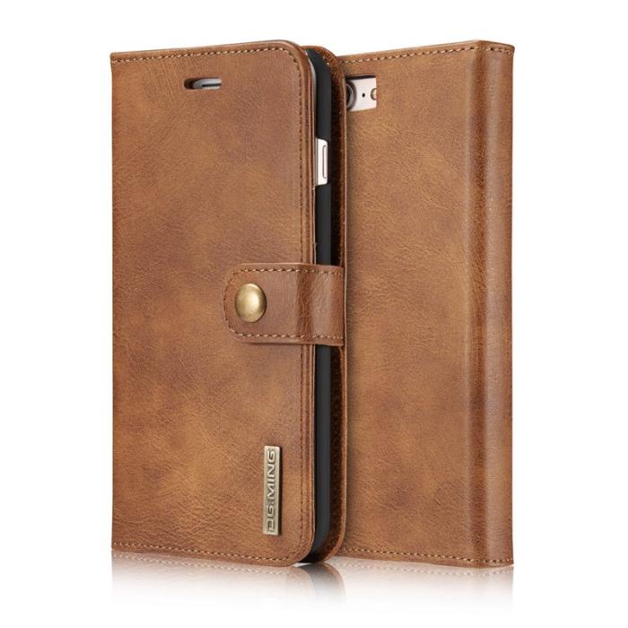 DG.MING - DG.MING iPhone 7 Plus Fodral i Split Läder och PC - Brun