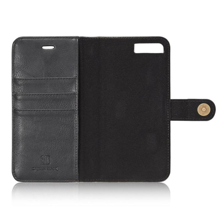 DG.MING - DG.MING iPhone 7 Plus Fodral i splitläder med PC-skydd - Svart