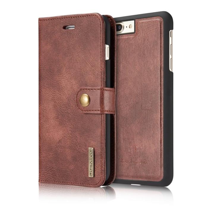 DG.MING - DG.MING iPhone 7 Plus Plånboksfodral i Splitleder - Röd
