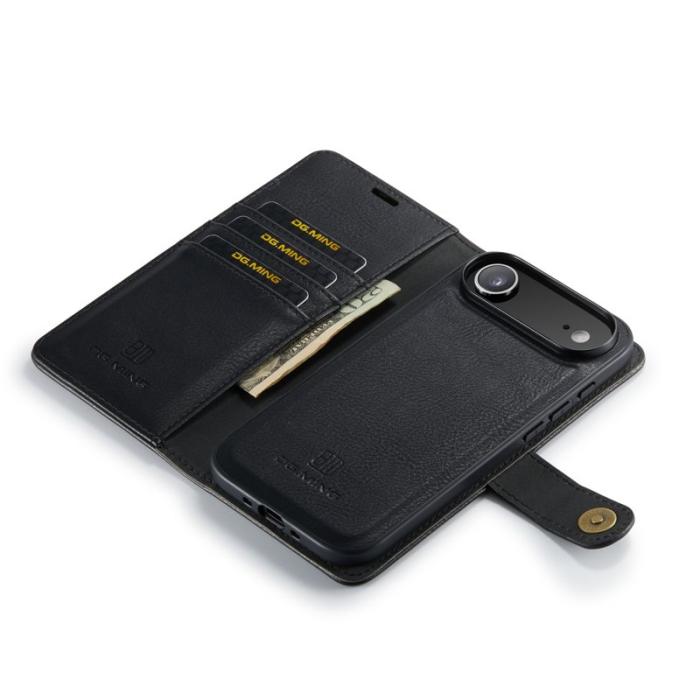 DG.MING - DG.MING iPhone Air Fodral Avtagbart Läder Svart