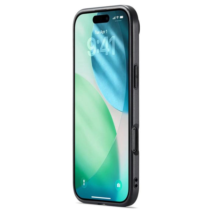 DG.MING - DG.MING iPhone Air Skal PU Läder Hybrid Fodral - Svart