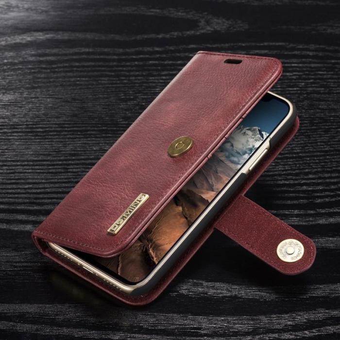 DG.MING - DG.MING iPhone X/XS Skal i Röd - Stöt- och Repbeständig Läder