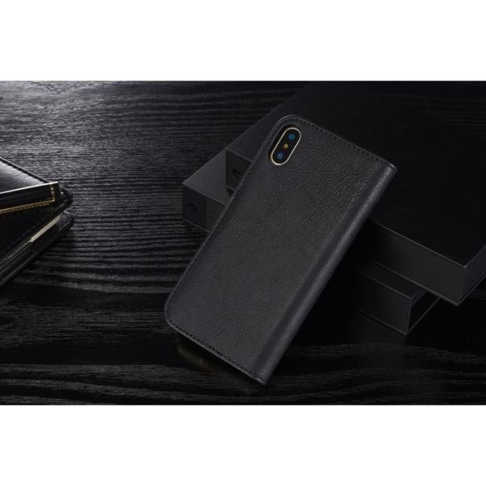 DG.MING - DG.MING iPhone X/XS Skal i Splitläder med Fodral - Svart
