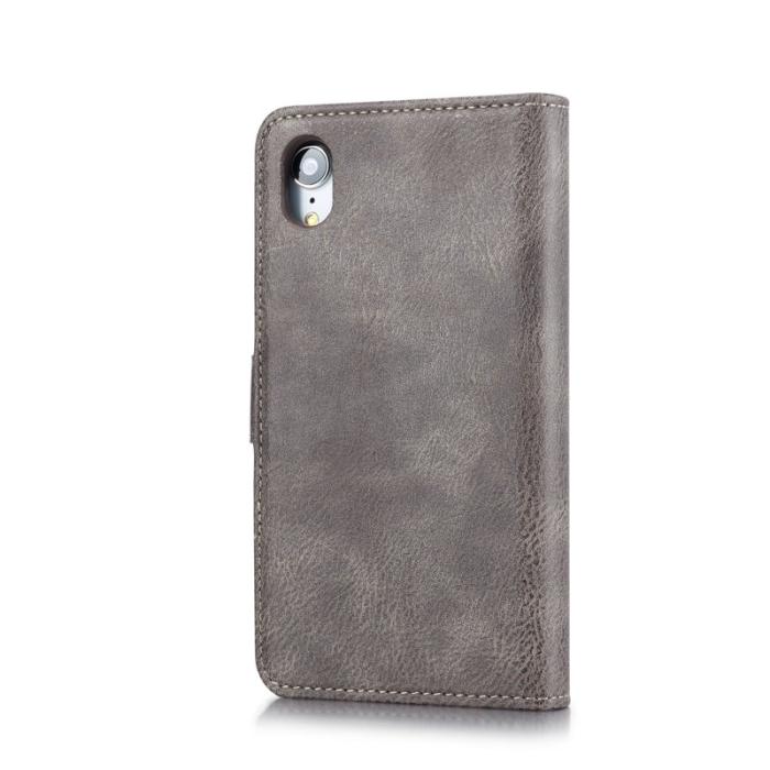 DG.MING - DG.MING iPhone XR Fodral i Split Läder med Ställfunktion - Grå