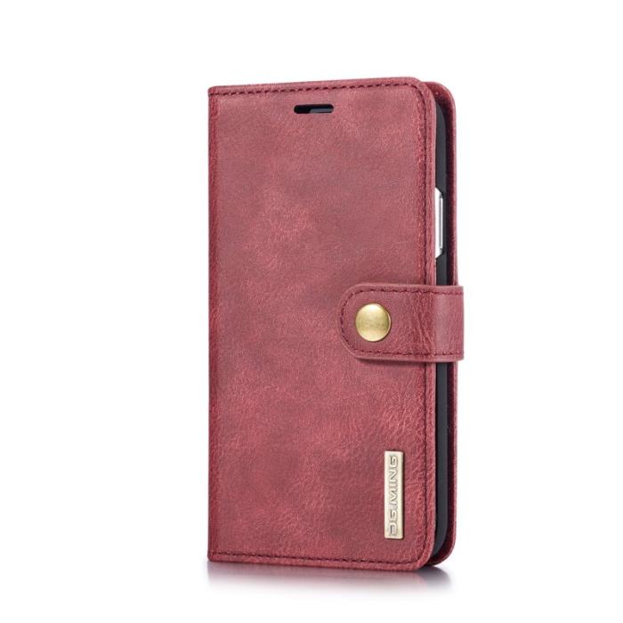 DG.MING - DG.MING iPhone XR Fodral i Split Läder med Ställfunktion Röd