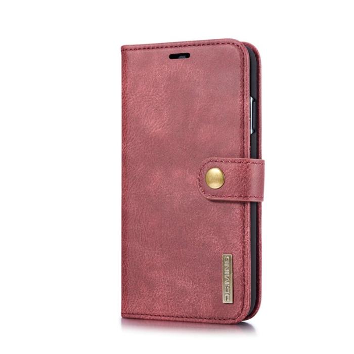 DG.MING - DG.MING iPhone XS Max Fodral 2-i-1 Läder Wallet Röd