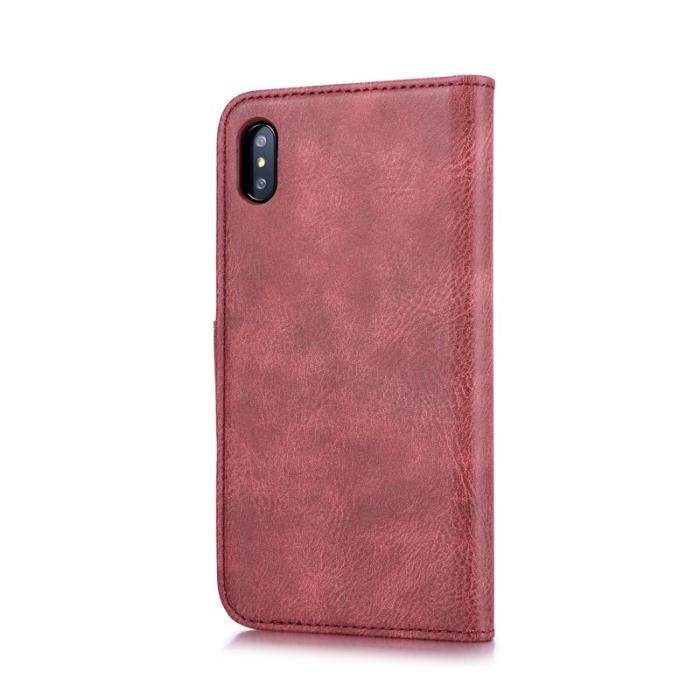 DG.MING - DG.MING iPhone XS Max Fodral 2-i-1 Läder Wallet Röd