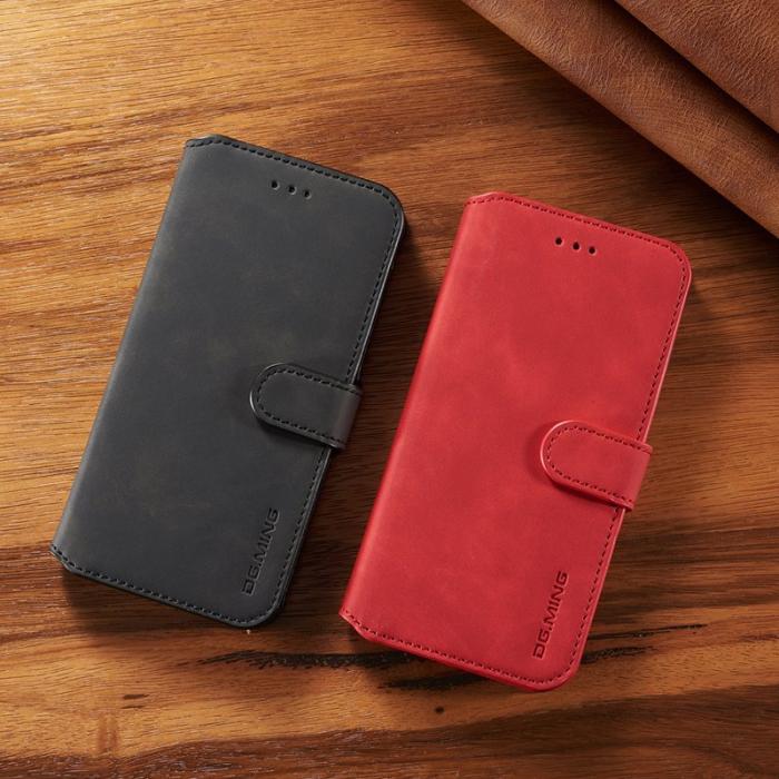 DG.MING - DG.MING iPhone XS Max Fodral Retro PU Läder Svart