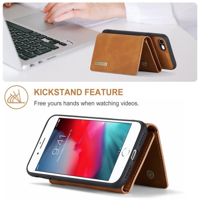 DG.MING - DG.MING M1 2-in-1 Magnetiskt Läderfodral i Brunt för iPhone 7/8/SE