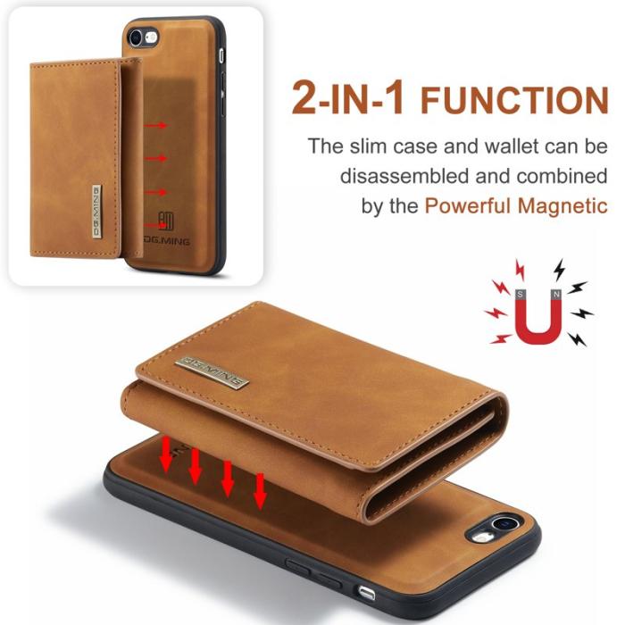 DG.MING - DG.MING M1 2-in-1 Magnetiskt Läderfodral i Brunt för iPhone 7/8/SE