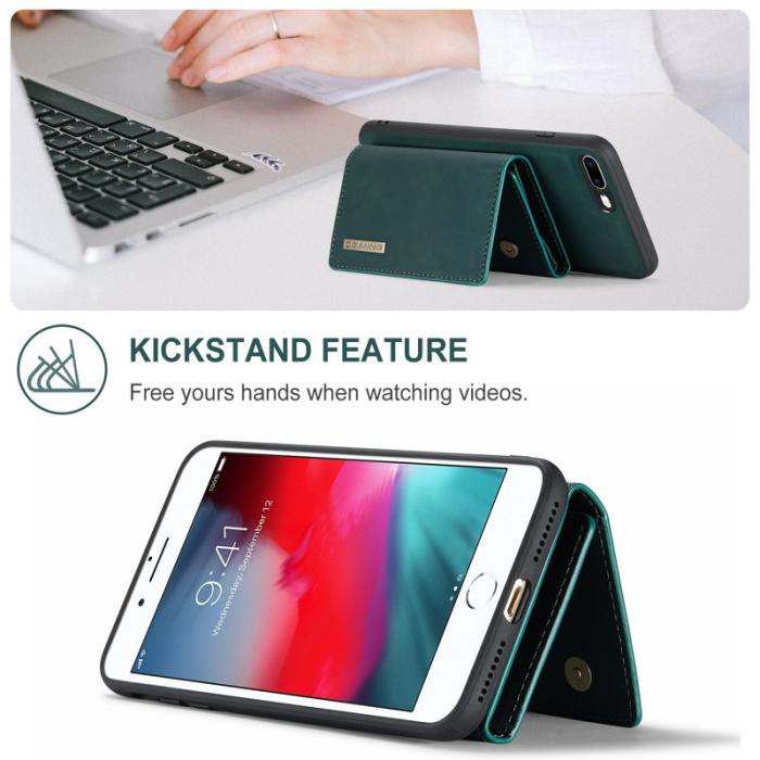 DG.MING - DG.MING M1 Kickstand Fodral i Läder för iPhone 7/8 Plus - Grön