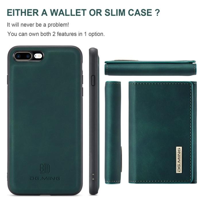 DG.MING - DG.MING M1 Kickstand Fodral i Läder för iPhone 7/8 Plus - Grön