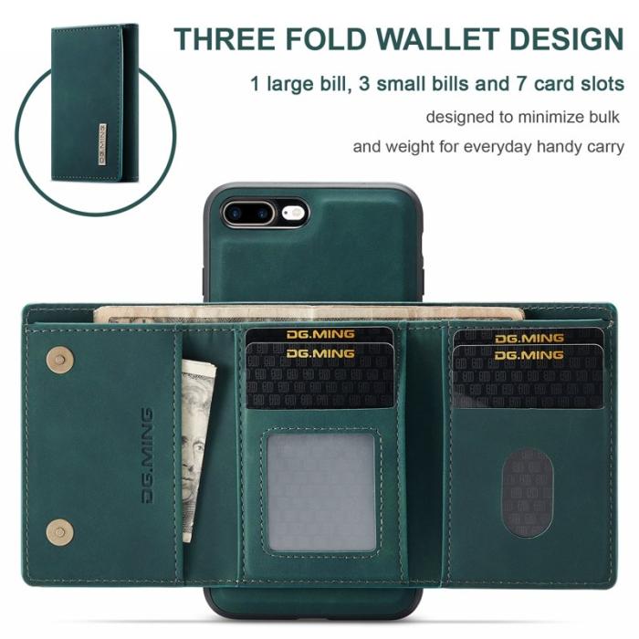 DG.MING - DG.MING M1 Kickstand Fodral i Läder för iPhone 7/8 Plus - Grön