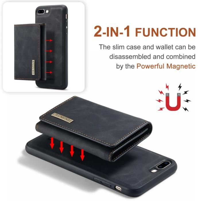 DG.MING - DG.MING M1 Kickstand Fodral i Läder för iPhone 7/8 Plus - Svart