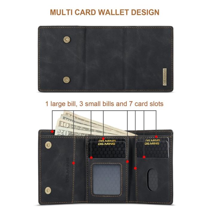 DG.MING - DG.MING M1 Magnet Wallet Fodral i TPU och PC för iPhone 13 mini - Svart