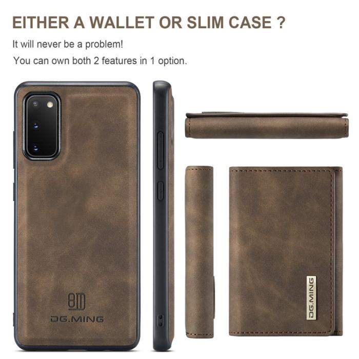 DG.MING - DG.MING M1 Series 2-in-1 Fodral med Magnet för Samsung S20 - Coffee