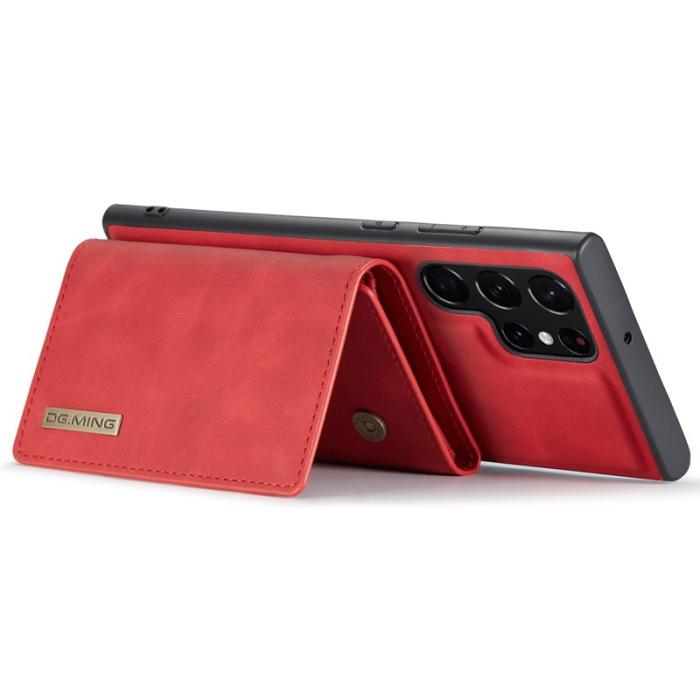 DG.MING - DG.MING M1 Series 2-in-1 Plånboksfodral Samsung Galaxy S22 Ultra Röd