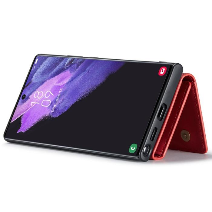 DG.MING - DG.MING M1 Series 2-in-1 Plånboksfodral Samsung Galaxy S22 Ultra Röd