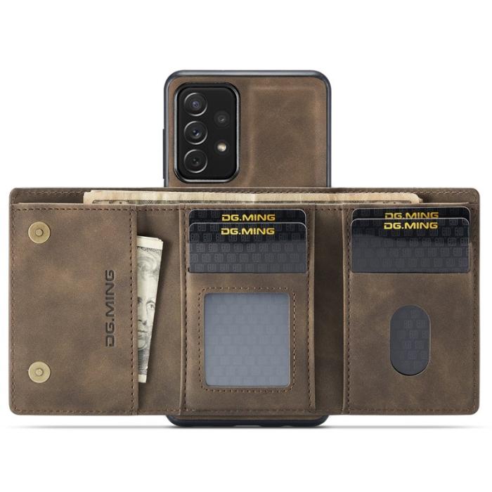 DG.MING - DG.MING M1 Series 2-in-1 Wallet Skal för Samsung Galaxy A33 5G - Coffee