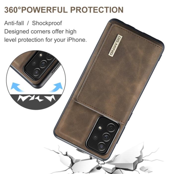 DG.MING - DG.MING M1 Series 2-in-1 Wallet Skal för Samsung Galaxy A33 5G - Coffee