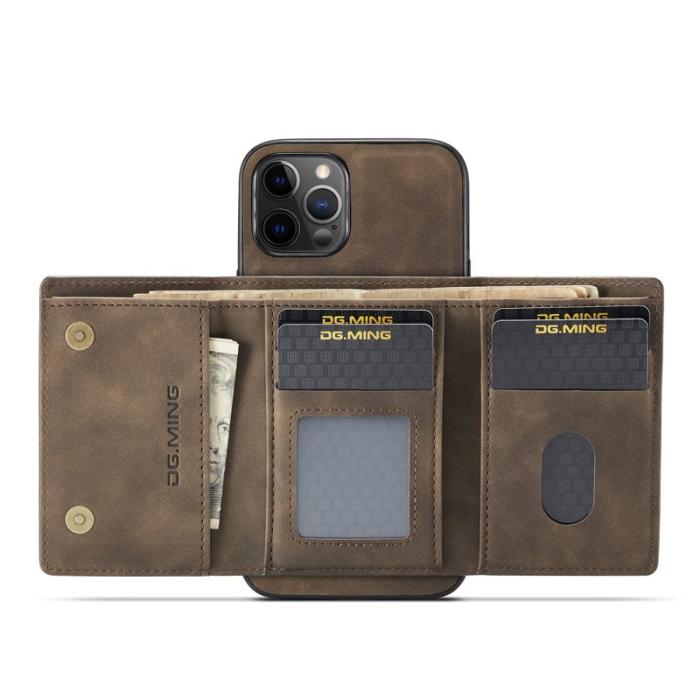DG.MING - DG.MING M1 Series Fodral i Läder för iPhone 13 Pro Max - Kaffe