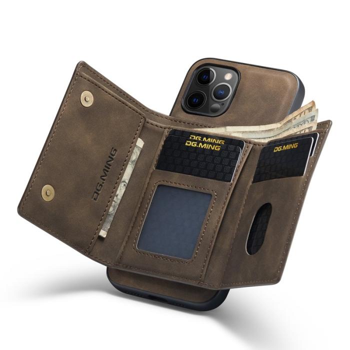 DG.MING - DG.MING M1 Series Fodral i Läder för iPhone 13 Pro Max - Kaffe