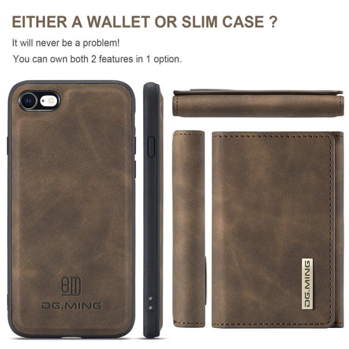 DG.MING - DG.MING M1 Series Fodral i Läder för iPhone 7/8/SE 2020/2022 - Coffee