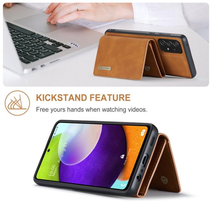 DG.MING - DG.MING M1 Series Fodral med Ställ för Samsung Galaxy A52 - Brun