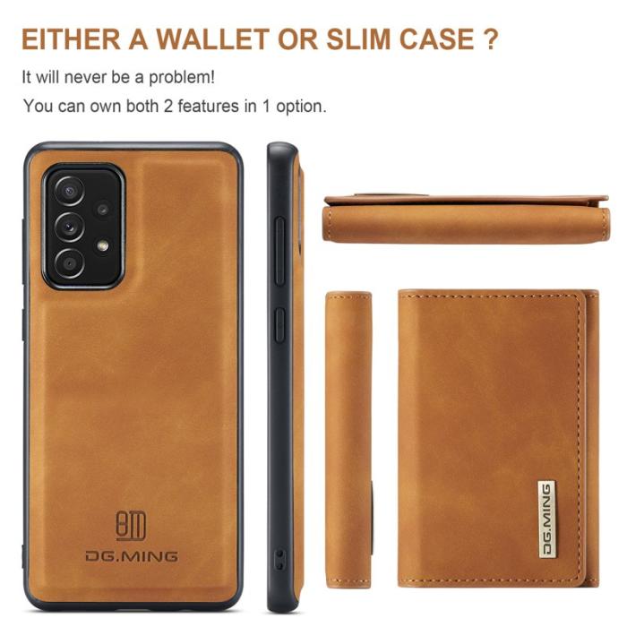 DG.MING - DG.MING M1 Series Fodral med Ställ för Samsung Galaxy A52 - Brun