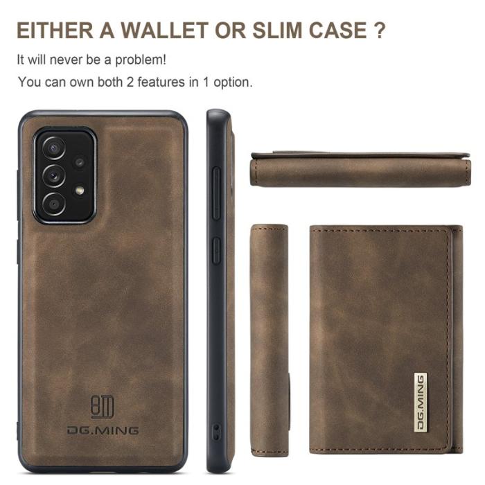 DG.MING - DG.MING M1 Series Fodral med Ställ för Samsung Galaxy A52 - Kaffe