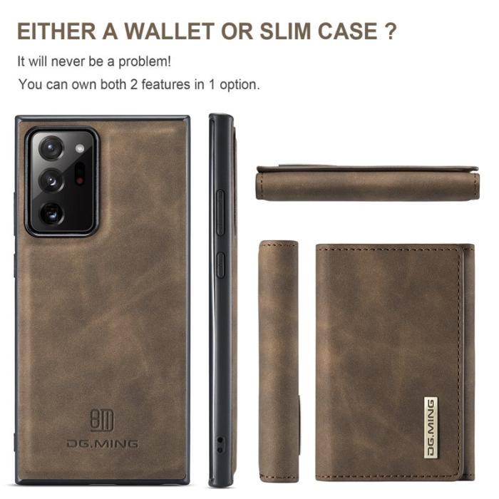 DG.MING - DG.MING M1 Series Fodral med Ställ för Samsung Galaxy Note20 Ultra - Coffee