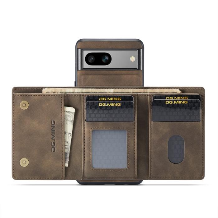 DG.MING - DG.MING M1 Series Google Pixel 8a Fodral Kickstand Läder Kaffe