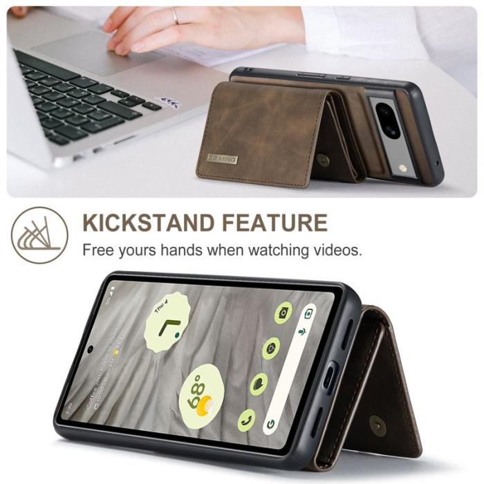 DG.MING - DG.MING M1 Series Google Pixel 8a Fodral Kickstand Läder Kaffe