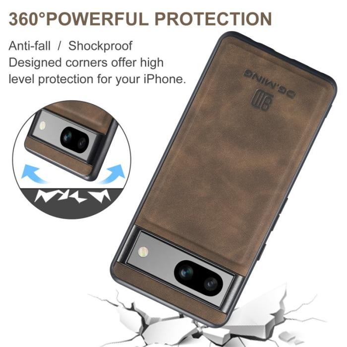 DG.MING - DG.MING M1 Series Google Pixel 8a Fodral Kickstand Läder Kaffe