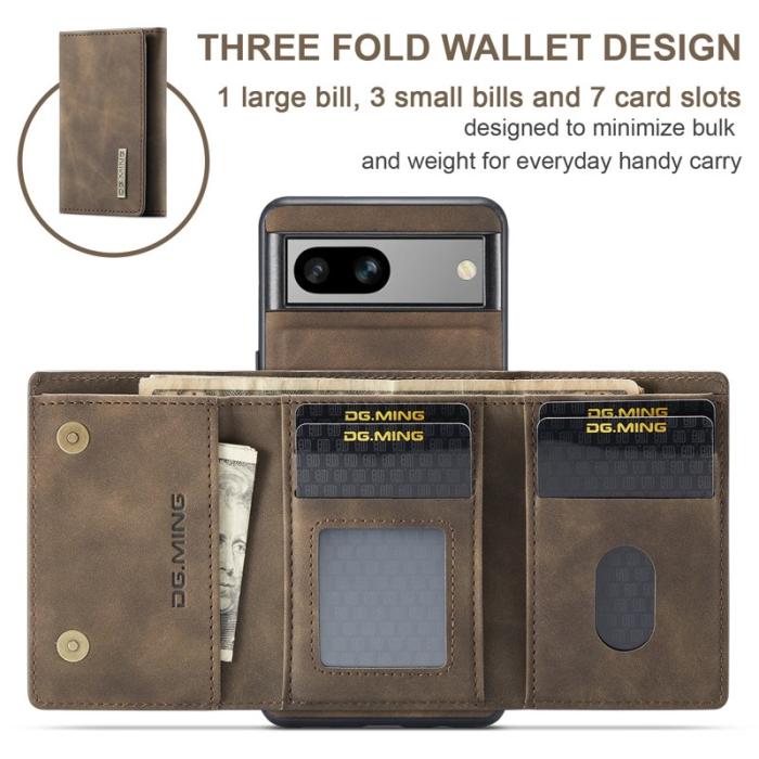 DG.MING - DG.MING M1 Series Google Pixel 8a Fodral Kickstand Läder Kaffe