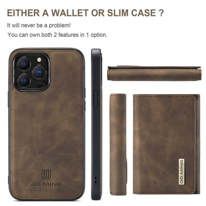 DG.MING - DG.MING M1 Series iPhone 14 Pro Max Skal 2-i-1 Kaffe
