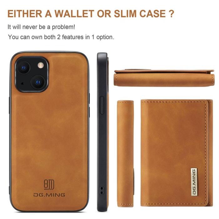 DG.MING - DG.MING M1 Series iPhone 14 Skal 2-i-1 Magnetiskt Brun