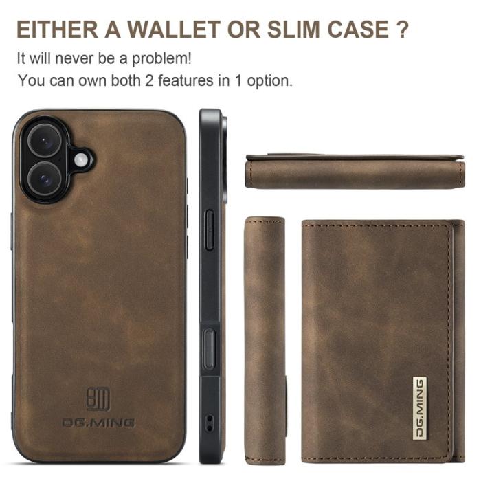 DG.MING - DG.MING M1 Series iPhone 16 Plus Skal Kickstand Kaffe