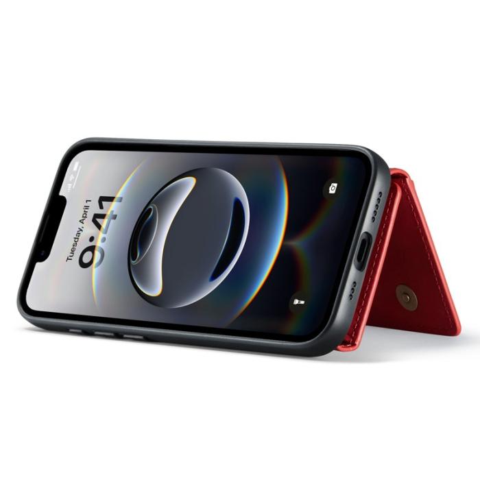 DG.MING - DG.MING M1 Series iPhone 16e Skal med Ställ och Plånbok - Röd