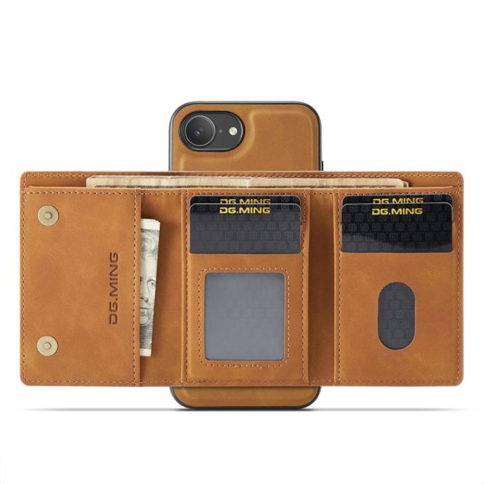 DG.MING - DG.MING M1 Series iPhone 16e Skal med Ställning och Plånbok - Brun