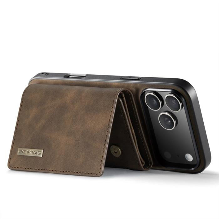 DG.MING - DG.MING M1 Series iPhone 17 Pro Skal med Ställ och Plånbok - Kaffe