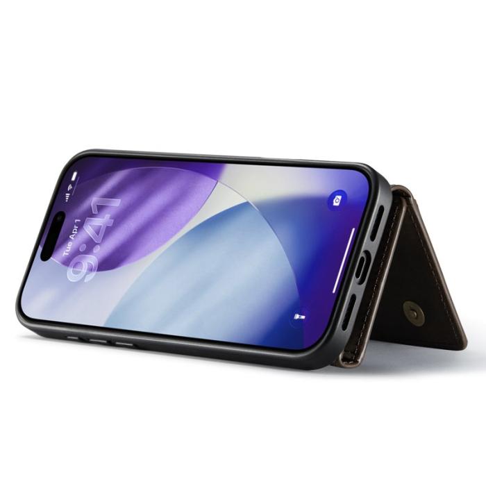 DG.MING - DG.MING M1 Series iPhone 17 Pro Skal med Ställ och Plånbok - Kaffe