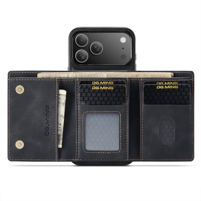 DG.MING - DG.MING M1 Series iPhone 17 Pro Skal med Ställ och Plånbok - Svart